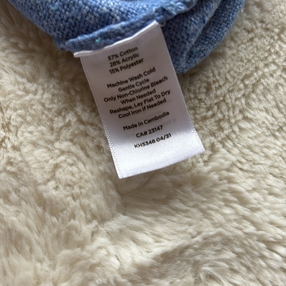 Talbots Cotton Blue Kitty Tweed Shift Sweater Dress Small Petite - Picture 10 of 12